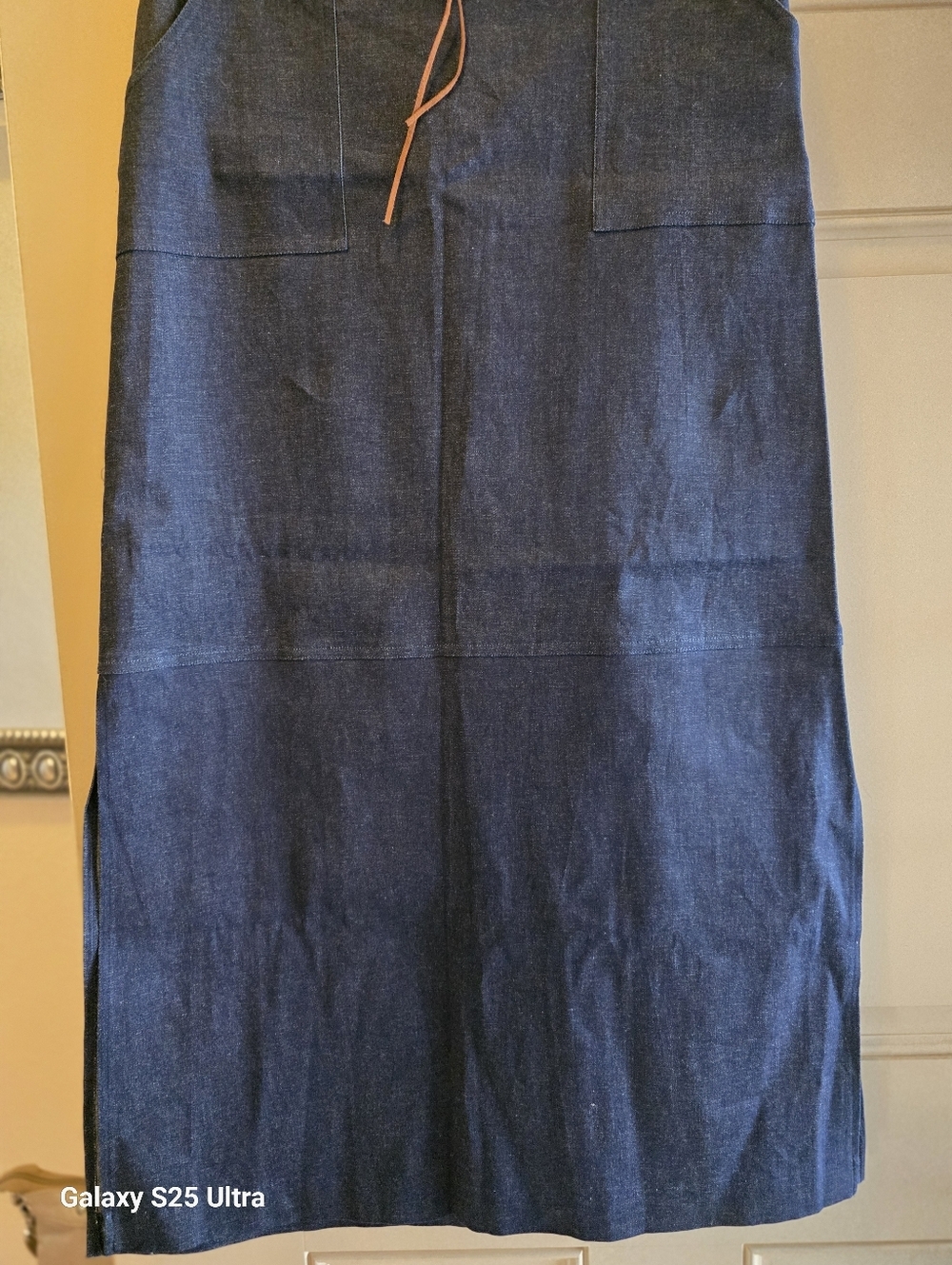 NWT Vintage Deadstock B'way Juniors Denim Maxi Skirt 90s Boho Patch Pocket - Picture 7 of 16